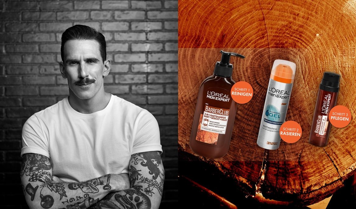 Mann mit Oberlippenbart